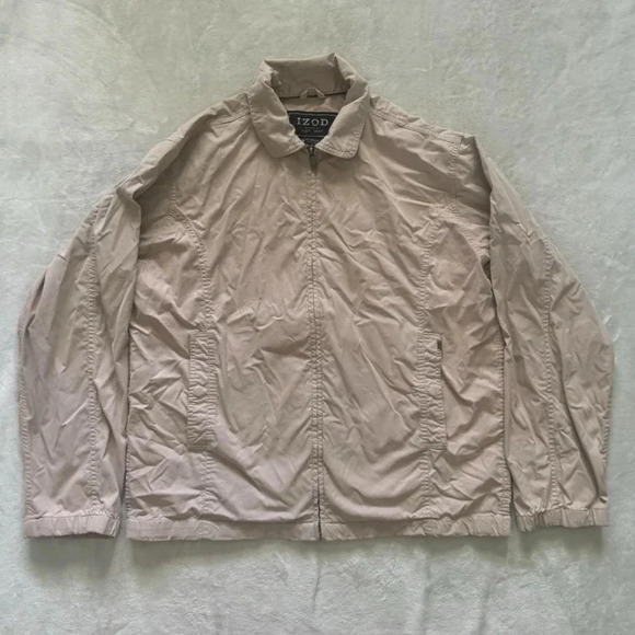 Izod Other - Izod Basic Preppy Bomber Jacket Windbreaker, Cotton Blend